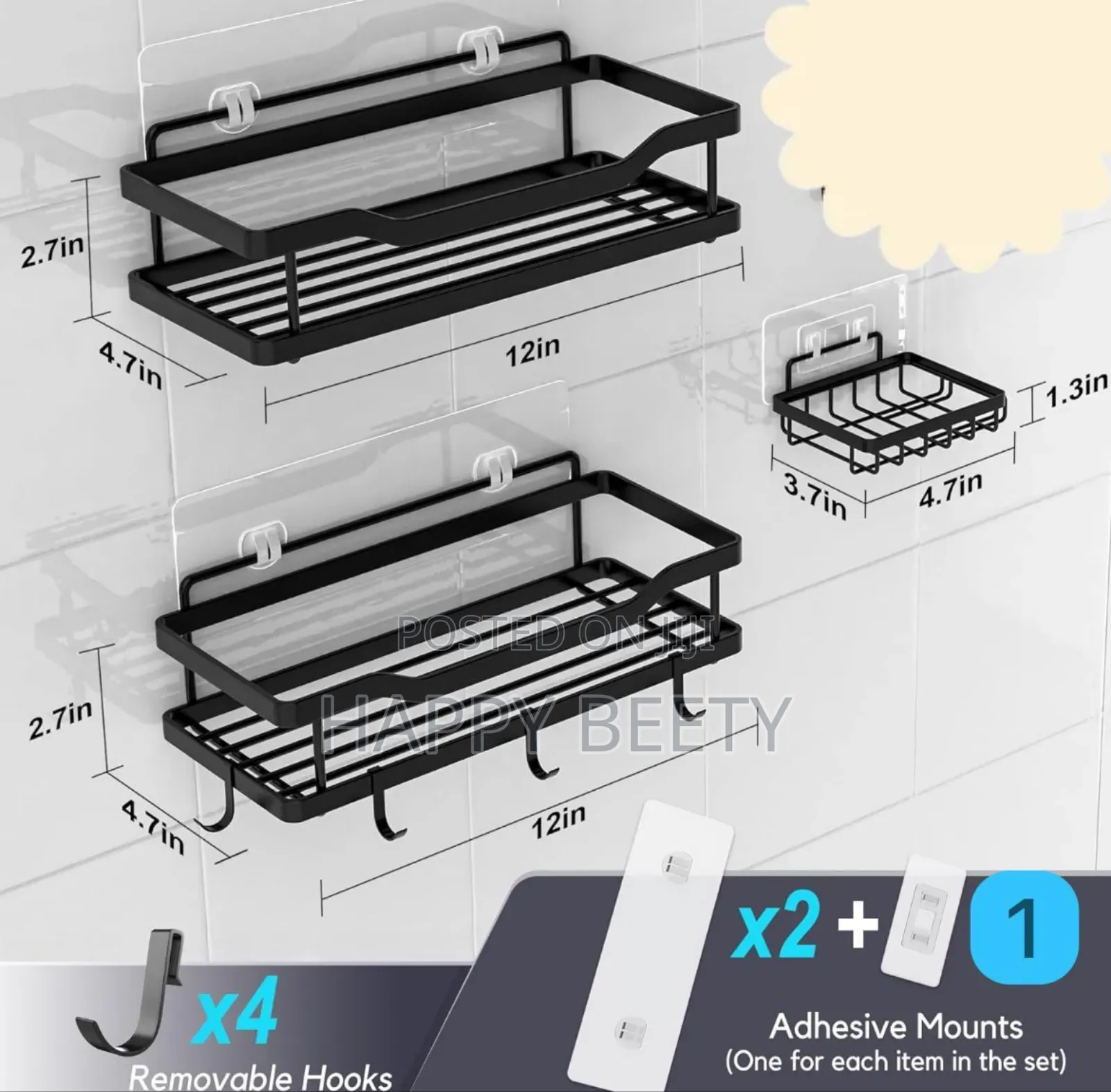 *3 PCS Shower Caddy Shelf/Bathroom Organizer*