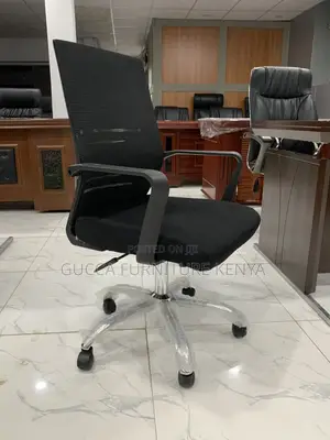 Office Chairs: Mid Back Office Mesh Chair Solid Back Rest