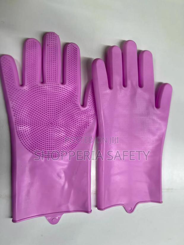 Cleaning Gloves- Silicon Pink - thumbnail 3