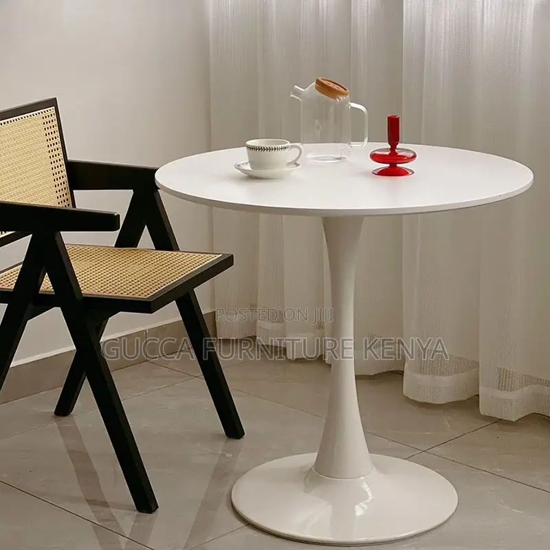 Dining Tables: Office Home Rounded Dining Table-White
