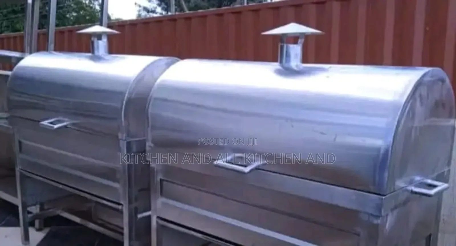 Cylindrical Stainless Steel Charcoal Grill