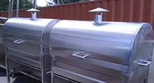 Cylindrical Stainless Steel Charcoal Grill