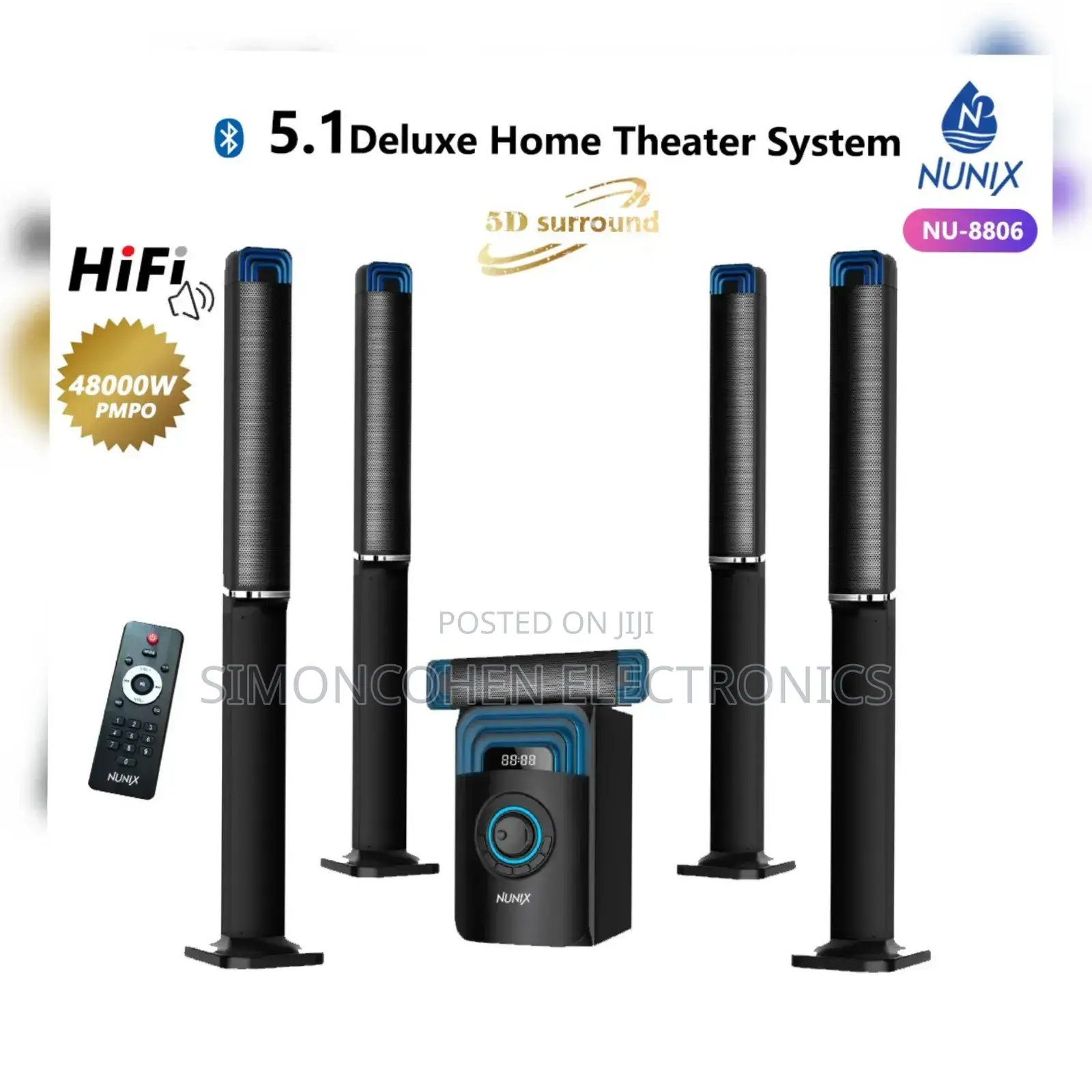 Nunix 5.1 Deluxe Home Theater System -Nu -8806