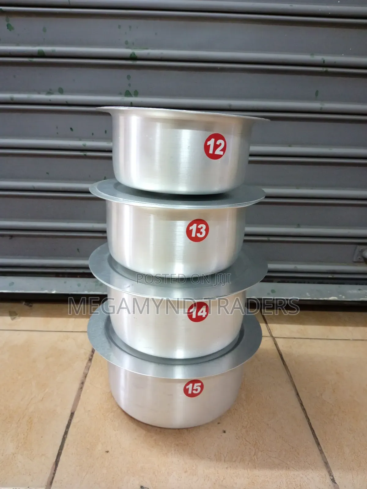 4pc Aluminium Sufuria + Lids Heavy Small /Aluminum Heavy Sufuria