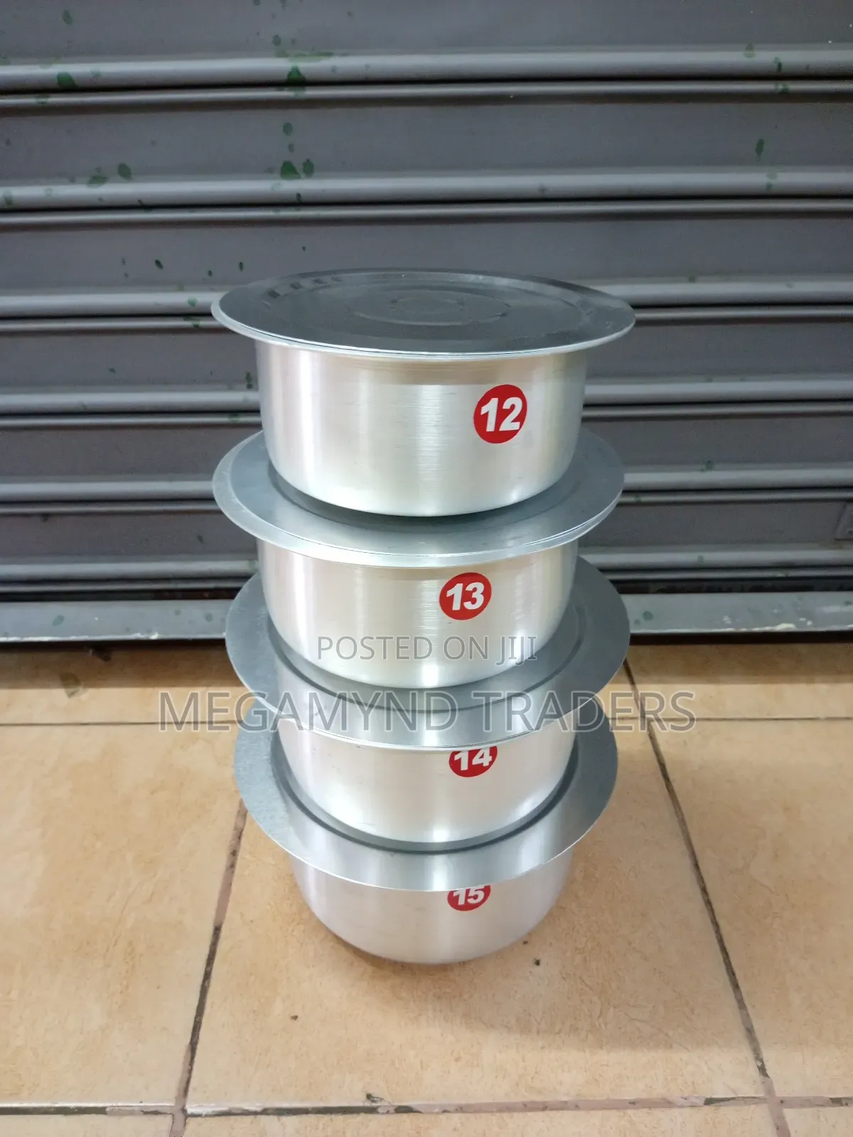 4pc Aluminium Sufuria + Lids Heavy Small /Aluminum Heavy Sufuria