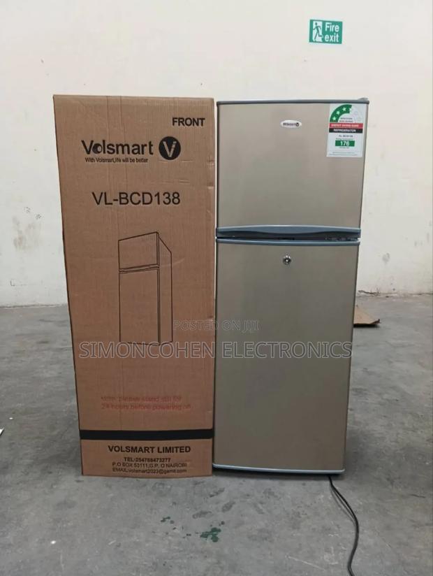 Silver Volsmart 138litres Double Door Refrigerator - main view