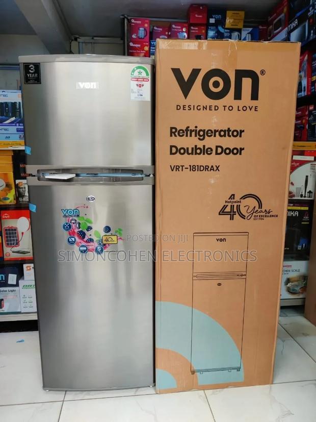 Von Double Door Fridge 181litres Direct Cool