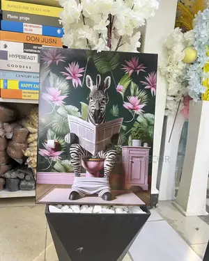 A3 Toilet Wall Art Zebra Holding a Magazine Wall Hanging