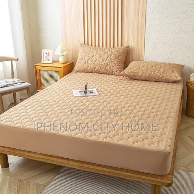 Beige Colour Quilted Mattress Covers Available
