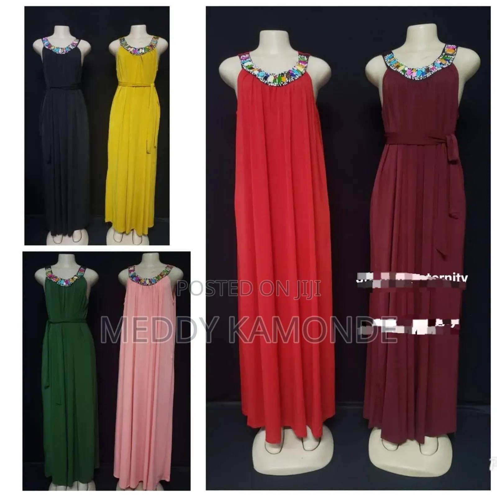 Designer Red Maternity Long Dress