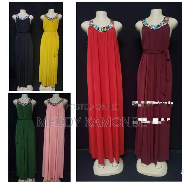 Designer Red Maternity Long Dress - main view