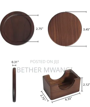 6pc Acacia Wood Coasters Set in Kenya