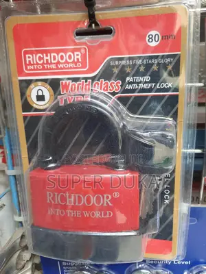 Richdoor Anti-Theft Heavy Duty Water Resistant Padlock.80mm