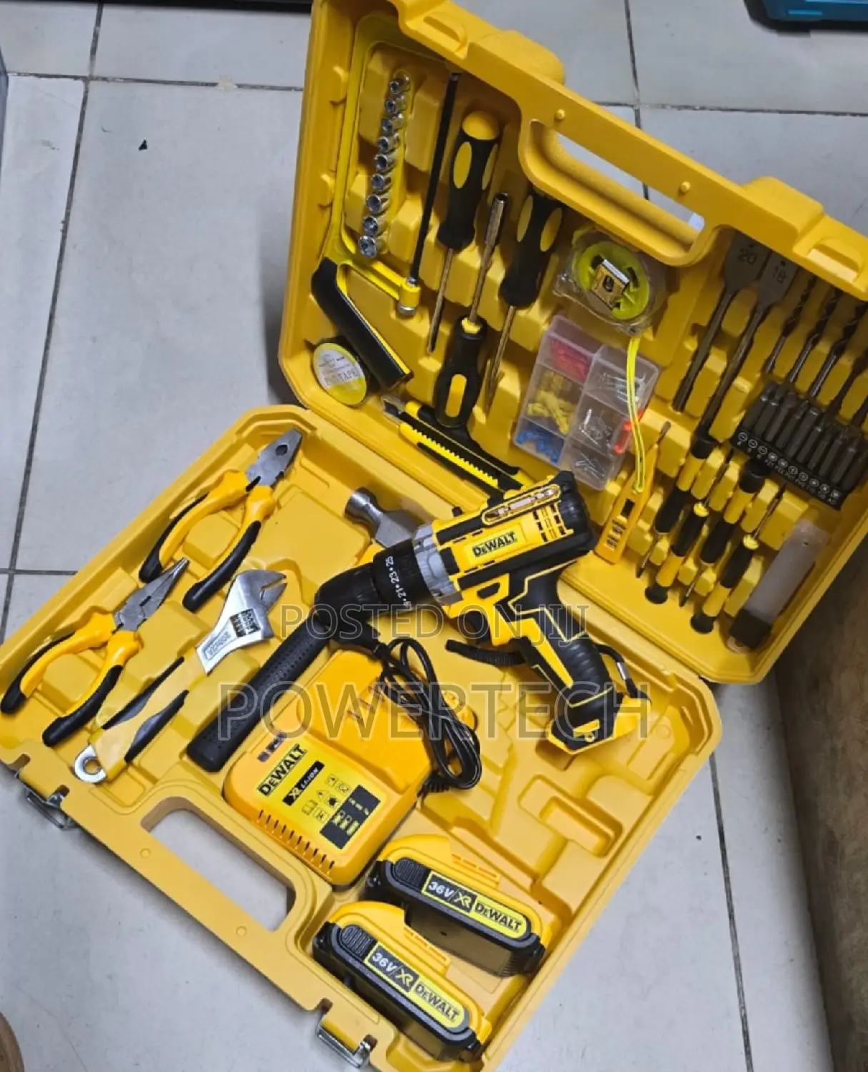 Dewalt 36v Cordless Toolkit 
108pcs Set 
2 Batteries