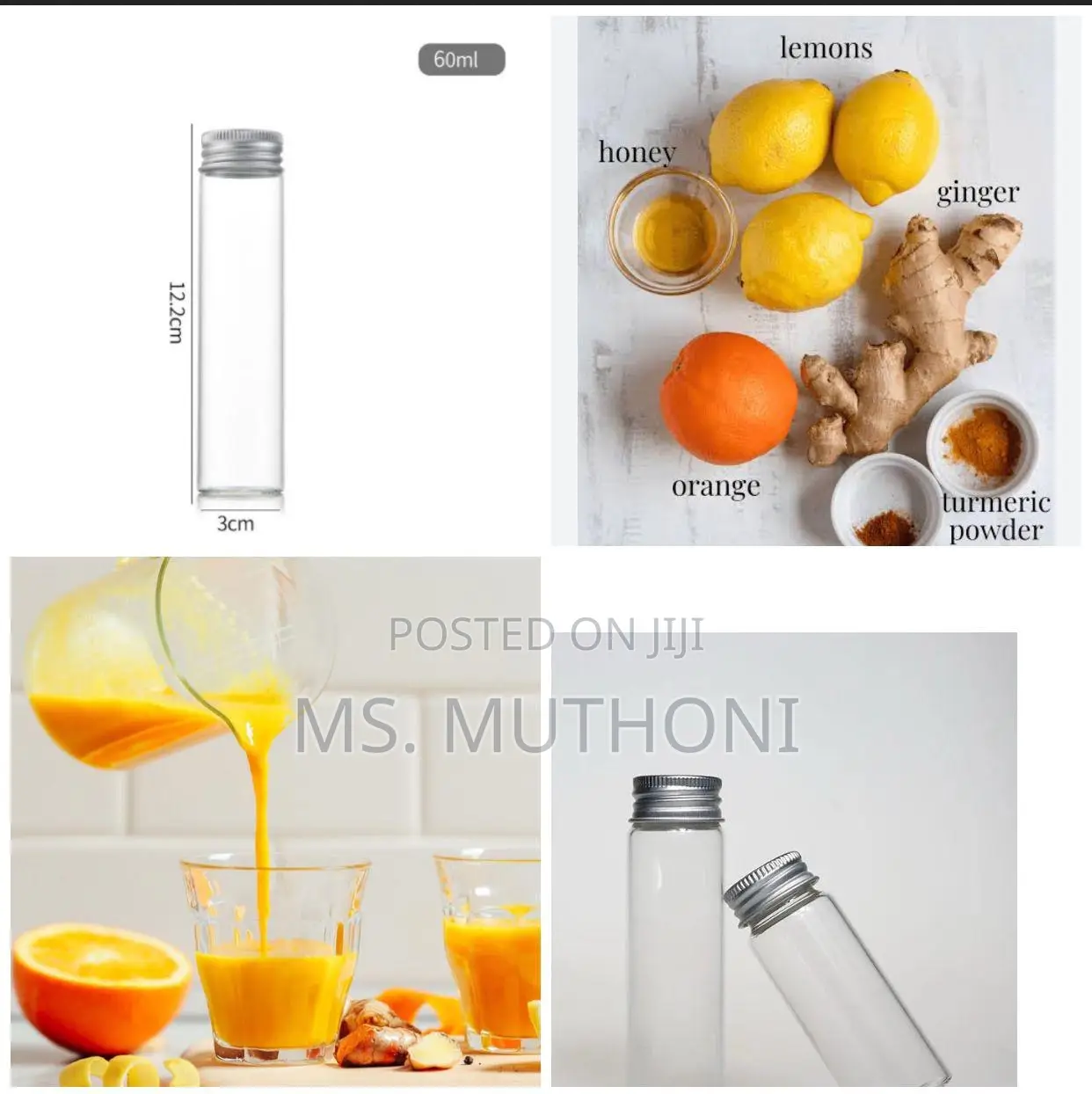6 Pieces Restocked* 60ml Immunity / Ginger Shots Bottles