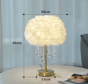 Nordic Feather Crystal Table Lamp