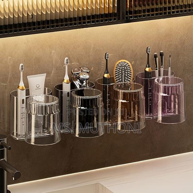 Toothbrush Holder With Mouthwash Cup,