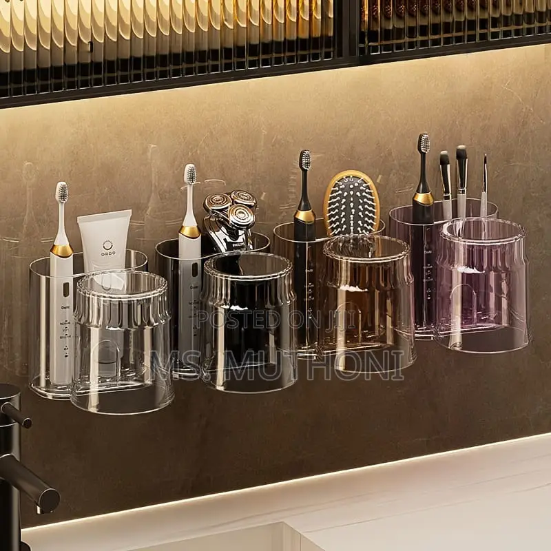 Toothbrush Holder With Mouthwash Cup,