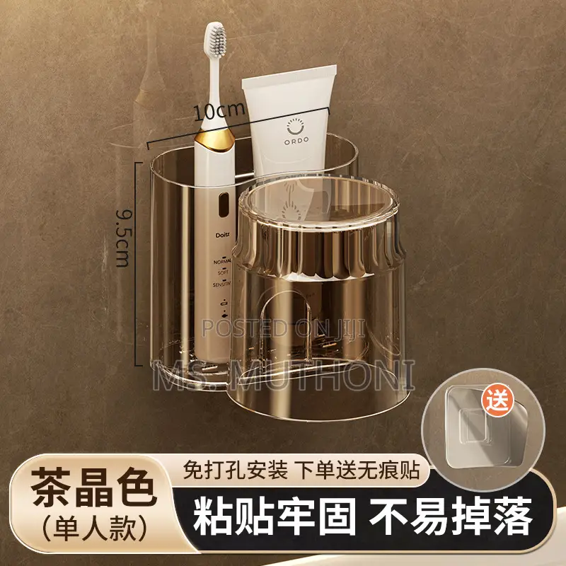 Toothbrush Holder With Mouthwash Cup,