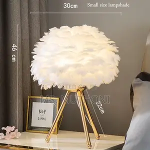Golden Romantic Gold Goose Feather Bed Side Table Lamp