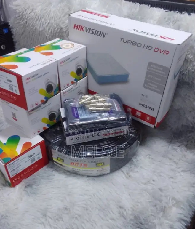 4 Hikivision 1080p Full Colored CCTV Cameras Complete Packag