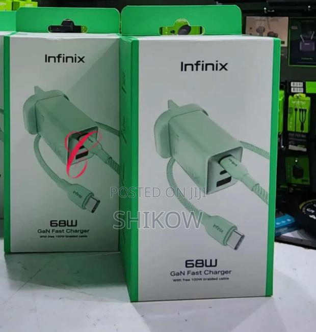 Infinix Xdc95 68w Gan Fast Charger With 100w Braided Cable