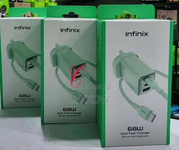 Infinix Xdc95 68w Gan Fast Charger With 100w Braided Cable - thumbnail 2