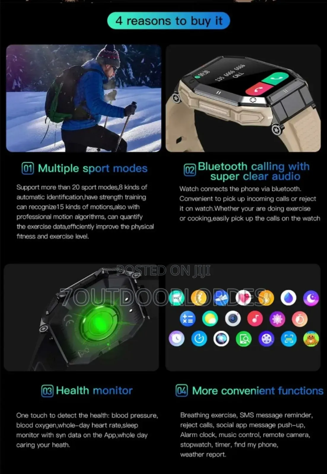 Tactical Outdoor Smart Sport Watch