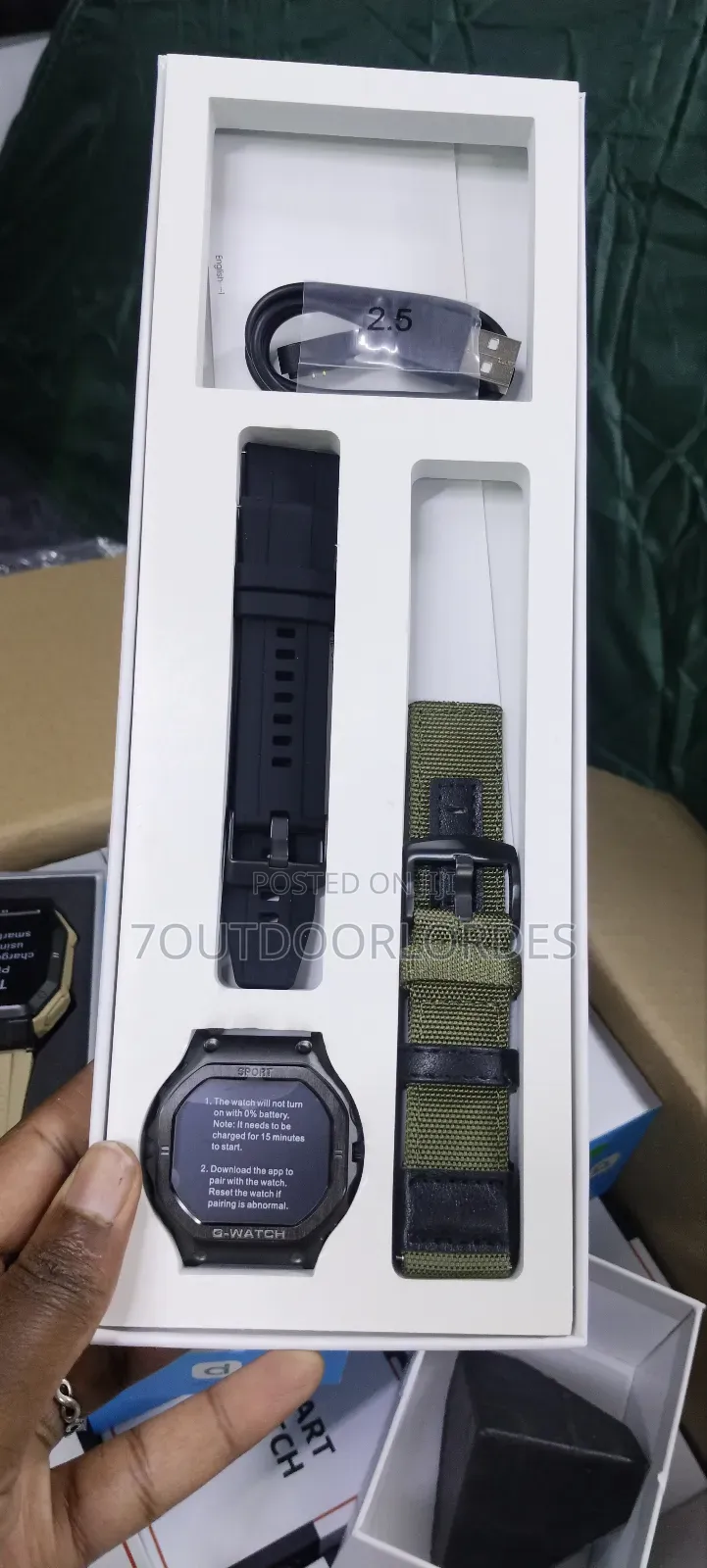 Tactical Outdoor Smart Sport Watch With 1 Extra Strap