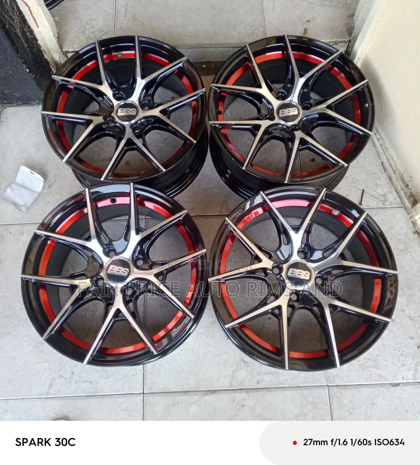 Size15 Colored Rims Bbs And Silver Red Lined