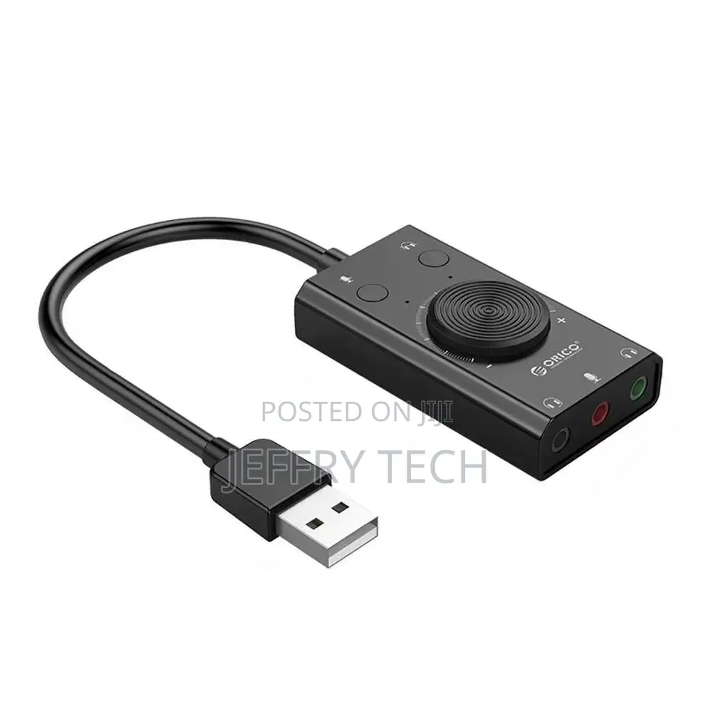 Orico Usb Microphone Earphone Sound Card With 3 Port Output
