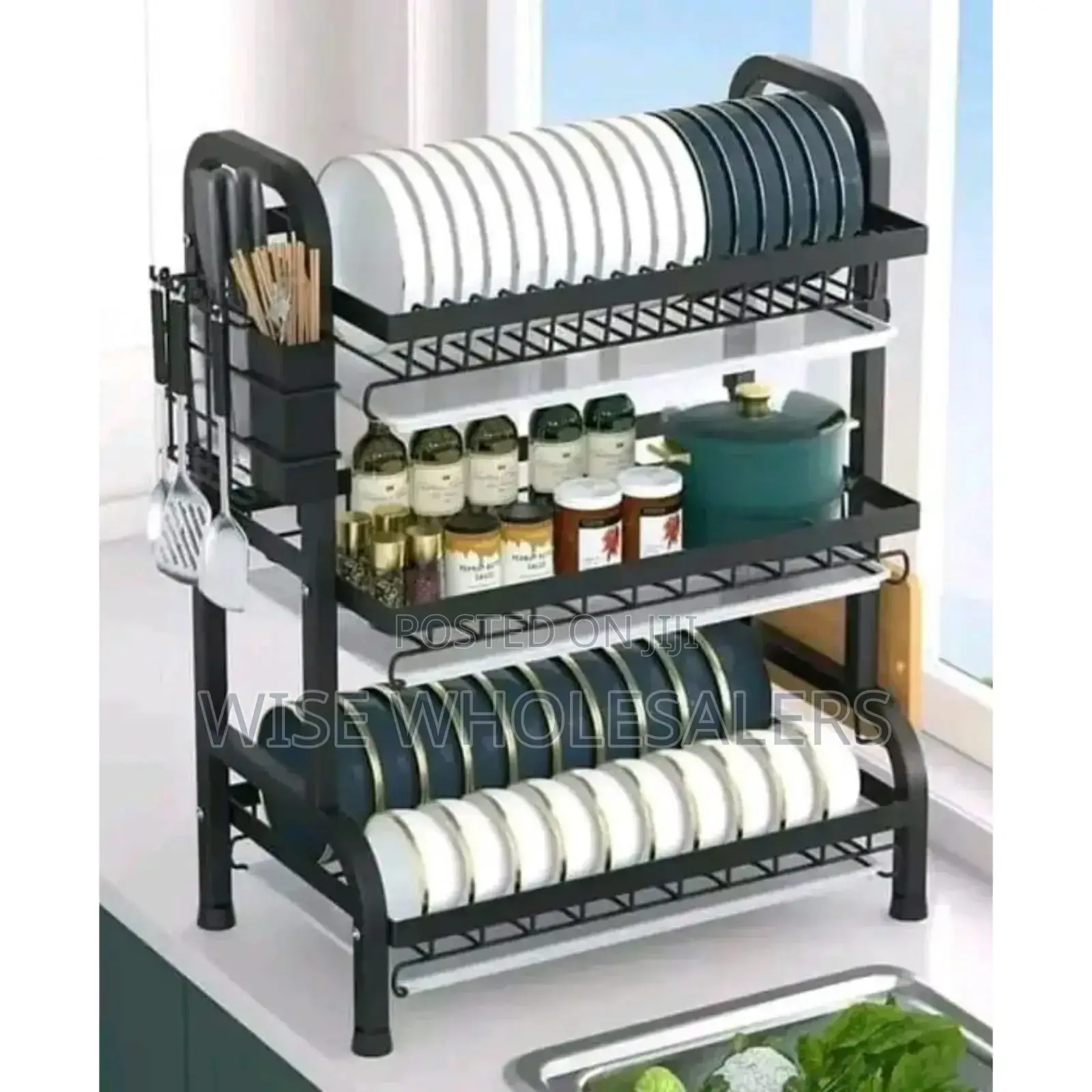 3 Layer Black Metallic Dish Rack√°