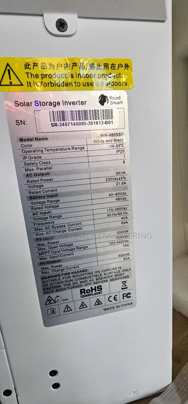 5kva Hybrid Inverter 80a Mppt, 240v Ac Output Roadsmart