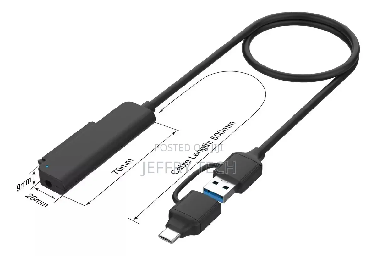 Usb-C Adapter Usb 3.0 to Sata Adapter | Onten Color Black