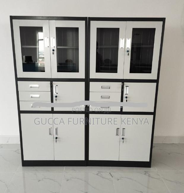 Cabinets: Secure 2-Door Cabinet With Safe-Metallic