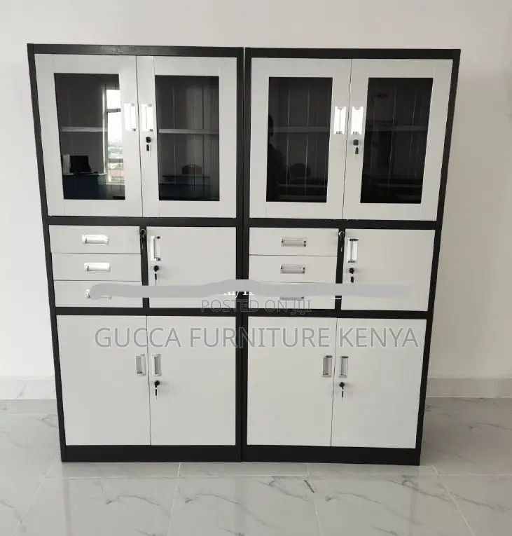 Cabinets: Secure 2-Door Cabinet With Safe-Metallic
