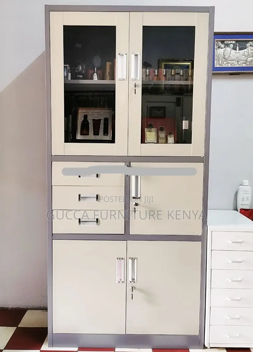 Cabinets: Secure 2-Door Cabinet With Safe-Metallic