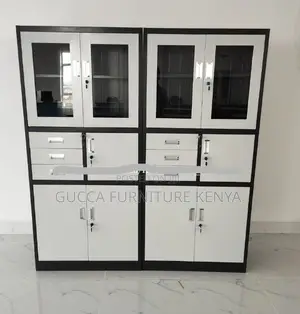 Cabinets: Secure 2-Door Cabinet With Safe-Metallic