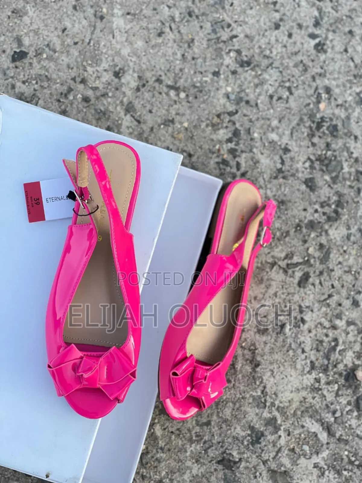*Peeptoe Slingback Wetlook Flats Ladies Ahoes