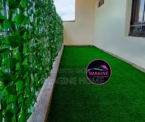 Balcony Artificial Grass Carpet With Green Fences