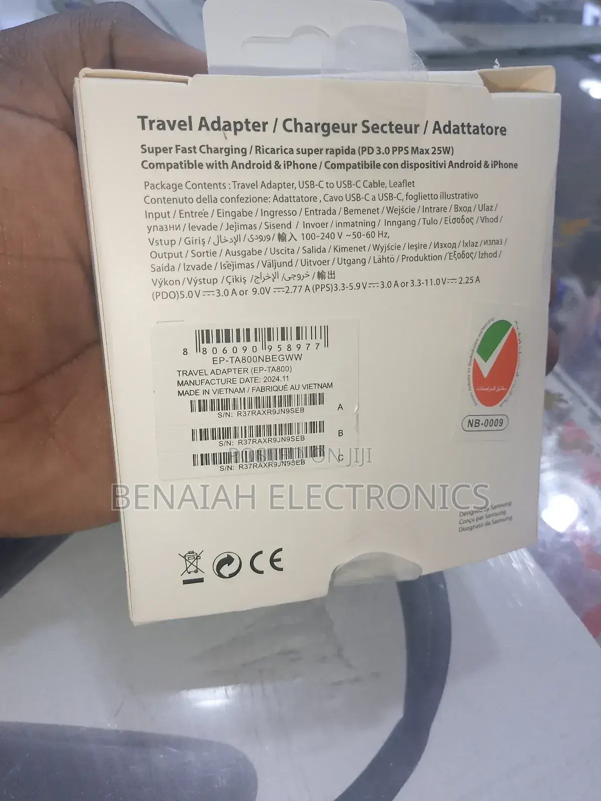 Quick Charge Samsung 45 Watts Complete With Cable