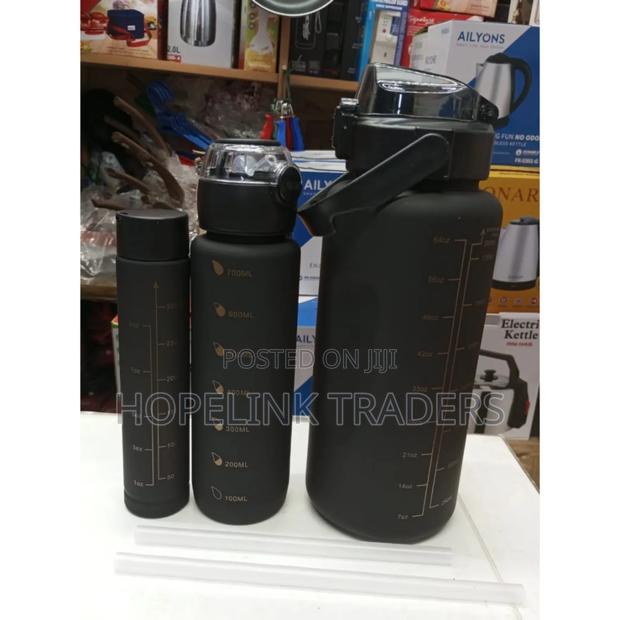 Water Bottle, 3in 1 Black - main view