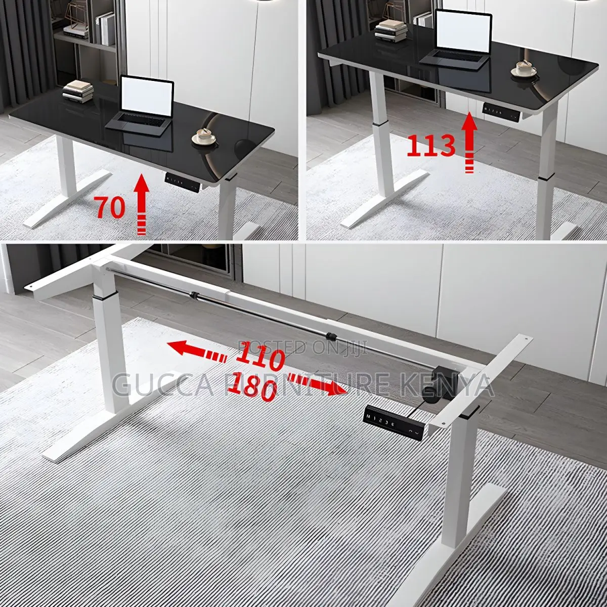 Office Chairs: Electric Rectangular Surface and T-Base Desk