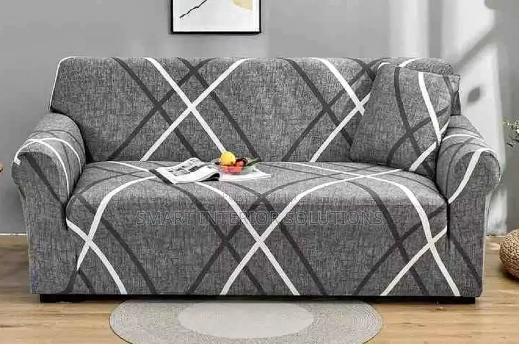 Grey Printed Sofa Covers