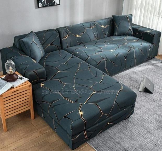 Stretchable L-Shape Printed Sofa Cover