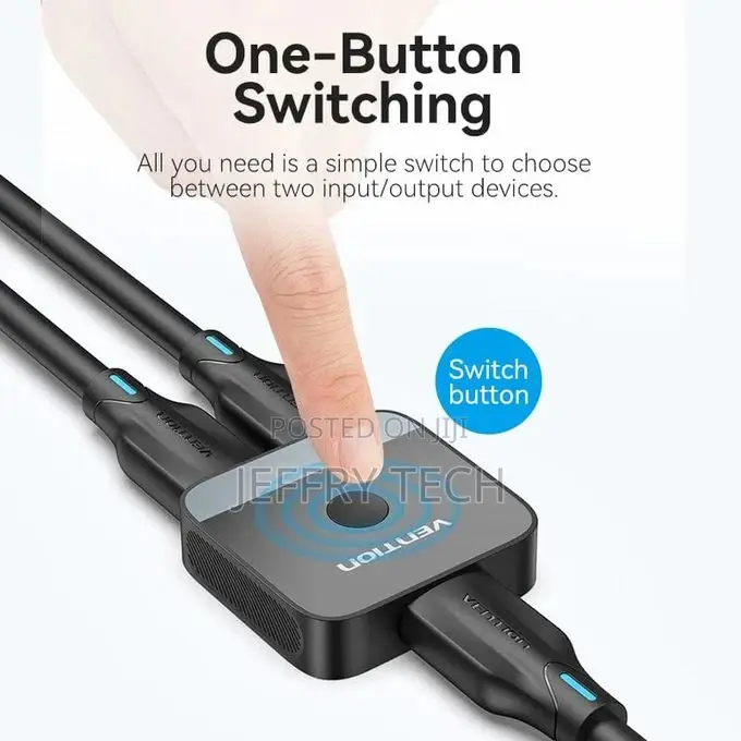 Vention 2-Port Hdmi Bi-Direction Switcher Black Abs Type