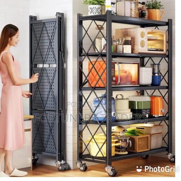 Foldable Kitchen Rack With Wheel-5 Layers