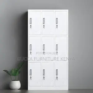 Cabinets:9-Locker Steel Contemporary Cabinet for Home Office