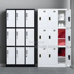 Cabinets:9-Locker Steel Contemporary Cabinet for Home Office