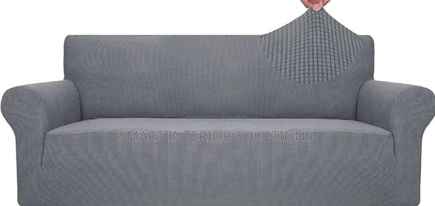 Plain Grey Elastic Sofa Cover